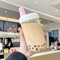 Bouteille d'eau potable en plastique perlé, design résistant à la chaleur, portable, look élégant, 500 ml/850 ml, anti-fuite, en plastique