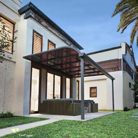 Auvent de terrasse moderne de luxe en aluminium personnalisé, imperméable, en polycarbonate, pour patio, balcon, jardin extérieur, cour, facile à installer