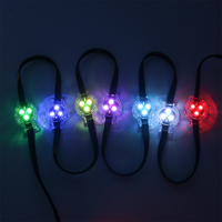 SHIJI Nouvelle Conception Lumières de Noël Permanentes sur Rail Noires 30mm RGB 2818 LED Pixel Light IP67 Étanche Extérieur Source de Lumière Ponctuelle