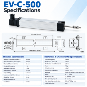 Capteur de déplacement linéaire EV-C-500 500 mm 0,05 % IP54 5 kΩ Sortie de tension analogique Novotechnik TLH/TL pour LT Sakae LP - Product Image 6