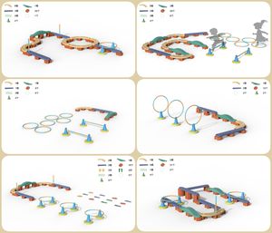 Ensemble de 100 variations de jeux de fitness préscolaire : Pack de jeux combinés parent-enfant, favorise diverses activités de bricolage, favorise le développement de la motricité globale - Product Image 3