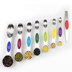 Hot Sale Double Head 430 Stainless Steel <strong>Measuring</strong> <strong>Cups</strong> 8 Pcs Custom Logo Magnetic <strong>Measuring</strong> Spoon <strong>Set</strong> - Product Image 2