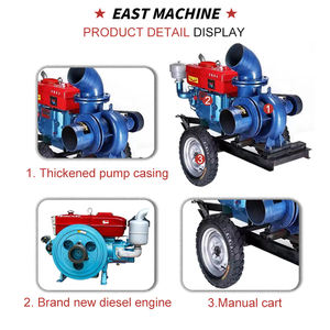 Bomba de agua centrífuga autocebante de alta potencia, bombeo de granja de riego, bombas de motor diésel móviles fijas - Product Image 3