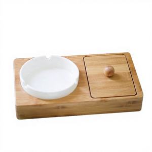 Cenicero de madera de acacia multifuncional, diseño y aspecto modernos para restaurante, caja de cigarrillos de madera, para sala de estar, oficina, dormitorio, regalo - Product Image 1