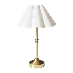 Vintage Gold Luxury Rechargeable Table <b>Lamp</b> Rechargeable Bedside <b>Lamp</b> Rechargeable Reading Table <b>Lamp</b> with Fabric Shade - Product Image 6