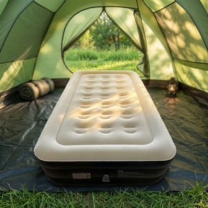 Matelas pneumatique noir moderne écologique à fermeté moyenne, taille Queen, avec pompe intégrée, durable, pour usage domestique et hôtelier - Product Image 3
