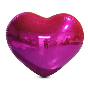 Globo inflable de PVC reflectante con forma de corazón para decoración, globo inflable grande de PVC con forma de corazón para decoración de San Valentín