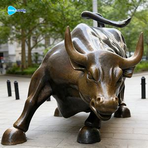 Escultura <span class=keywords><strong>de</strong></span> Bronce Tallada <span class=keywords><strong>de</strong></span> Alta Calidad <span class=keywords><strong>de</strong></span> Toro <span class=keywords><strong>de</strong></span> Wall Street, Tamaño Real, para Exteriores, con Técnica <span class=keywords><strong>de</strong></span> Fundición - Product Image 2