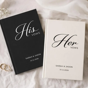 Libros de Votos Matrimoniales Personalizados con Grabado, Hechos a Mano, Juego de Libros de Votos para Él y Ella, Recuerdo de Votos de Boda Personalizados, Regalo para Novios - Product Image 1