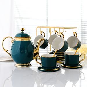 Services à café et à thé en porcelaine vintage de luxe, vente en gros, 20 pièces, boîte marron, bord doré, céramique, style nordique, pour la vie quotidienne à la maison - Product Image 2