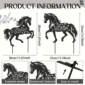 Estacas Decorativas de Metal con Forma de Caballo para Jardín, Regalos para Amantes de los Caballos, Mujeres/Hombres, Estatuas de Silueta, Adorno de Jardín - Product Image 5