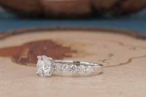 Anillo de Diamante de Oro Sólido de 14K Creado en Laboratorio para Mujer, Anillo de Compromiso y Boda Elegante y de Lujo, Diamante Sintético, Joyería Fina, Regalo - Product Image 2