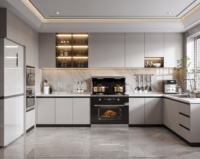 Meuble de cuisine modulaire moderne avec finition laquée, nouveau design en bois pour l'ameublement de la maison