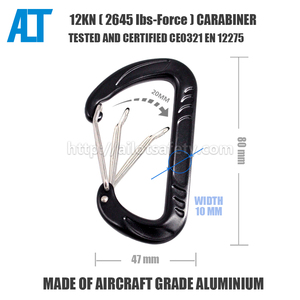 Nhà Máy Bán Hàng Trực Tiếp Võng Dây Dây Mùa Xuân Móc 12kn Leo Núi Đá Clip Dây <span class=keywords><strong>Carabiner</strong></span> Hợp Kim Nhôm Vòng <span class=keywords><strong>Carabiner</strong></span> - Product Image 6