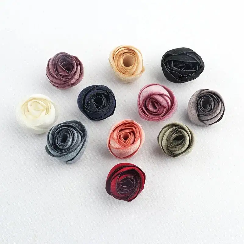 1.5CM Multilayer Chiffon Rosettes、Girlsための花をバラHeadband Hair Accessories、11色は在庫がある