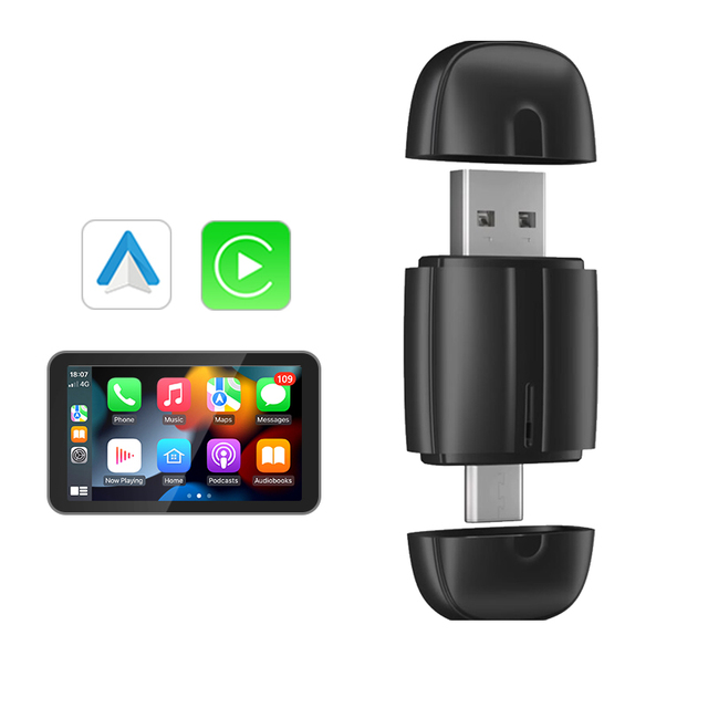 ZMECAR Universal Carplay Adapter Android Auto USB Dongle with Bluetooth Split-Screen & Carplay Music-6 Month Warranty