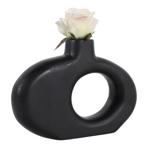 Vaso decorativo in legno intagliato, vaso minimalista per fiori, per soggiorno, camera da letto, centrotavola. - Product Image 2