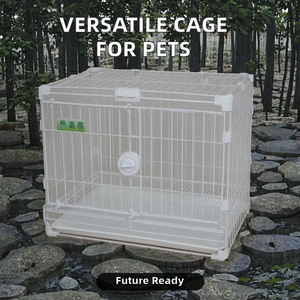 Köpek kafesi fabrika toptan katı desen tavşan ve köpek kafesi demir plastik tepsi ile kapalı kulübesi evcil hayvanlar için birden fazla boyut - Product Image 3