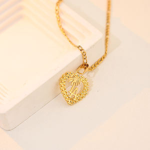 Collar con Colgante <span class=keywords><strong>de</strong></span> Corazón en Forma <span class=keywords><strong>de</strong></span> <span class=keywords><strong>Pepita</strong></span> Chapado en <span class=keywords><strong>Oro</strong></span> Cereza <span class=keywords><strong>de</strong></span> Acero Inoxidable Personalizado, Cadena <span class=keywords><strong>de</strong></span> Moda, Joyería para Mujer, Regalo - Product Image 2