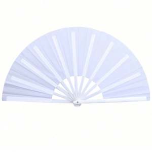 Abanico Plegable Grande Blanco Personalizado para Festivales con Logotipo, 13 Pulgadas - Product Image 1