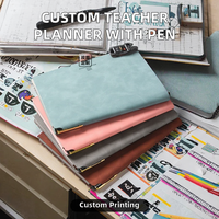 Carnet A5 personnalisable avec porte-stylo, couverture souple en cuir PU, style reliure rigide