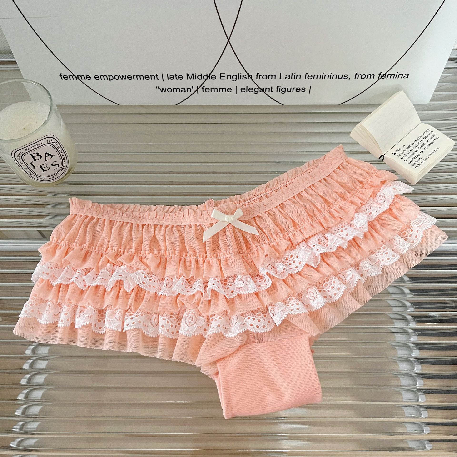 Peach Pink/white