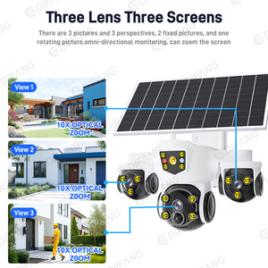 <span class=keywords><strong>Camera</strong></span> an ninh năng lượng mặt trời ba ống kính, tầm nhìn ban đêm, cảm biến chuyển động PIR, WiFi, sử dụng ngoài trời, cảm biến CMOS 1080P, bộ nhớ 4G, <span class=keywords><strong>camera</strong></span> PTZ CCTV - Product Image 2