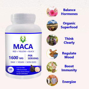 Cápsulas de extracto de raíz de Maca Natural de etiqueta privada 1600mg Suplemento vegano Soporte de energía y resistencia para hombres Cápsulas de Maca - Product Image 4