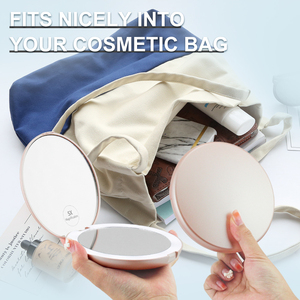 Cổ Phiếu Giá Thấp Bán Buôn Vòng Pocket Trang Điểm Gương Led Magnifying Nhỏ Gọn Du Lịch Gương Xách Tay Gương Với Đèn Led - Product Image 3