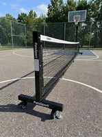 Red de Pickleball RTS PatsSport de Tubo Galvanizado Reforzado de 22 pies con Ruedas Portátiles y Tensor Ajustable para Torneos en Interiores