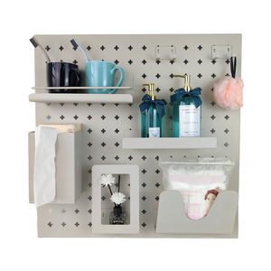 Metal Kare Duvara Monte Pegboard Askı Panosu 25mm Kalınlığında Esnek Tasarım Garaj Teşhir Rafları Çelik Saklama Düzenleyici Askı Aparatı - Product Image 1