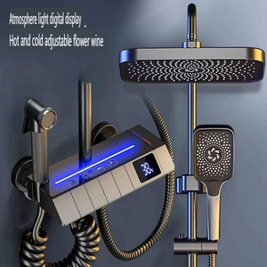 Ensemble de <span class=keywords><strong>douche</strong></span> thermostatique en zinc avec affichage numérique et commande à touches piano, doté d'une douchette à main et d'une pomme de <span class=keywords><strong>douche</strong></span> supérieure, pour salle de bain - Product Image 2