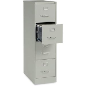 Alera HVF152652LG Light Gray Economy Vertical <b>File</b> Cabinet with Four Letter-Size Drawers 15\" X 26.5\" X 52\" - Product Image 4