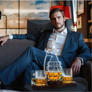 Juego de decantador de whisky, juego de decantador de licor en forma de <span class=keywords><strong>Granada</strong></span> con 2 vasos, regalo para beber Scotch Bourbon para hombres y mujeres - Product Image 5