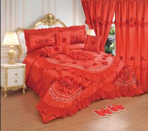 Juego de artículos para el hogar de alta calidad, nuevo y popular, para bodas, que incluye cortinas, pantuflas y ropa de cama. - Product Image 4