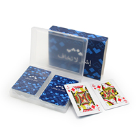 Populaire Personnalisé Votre Propre Conception Koweït Double Decks Papier En Plastique Cartes À Jouer Boîte En Plastique avec Manchon En Papier