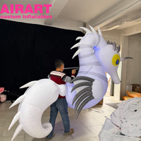 Combinaison gonflable de cheval de mer Aqua Animal Activity, combinaison gonflable de cheval de mer pour adulte avec éclairage LED