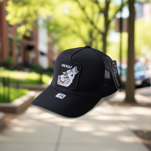 Gorra Trucker Bomie Lone Wolf de 6 Paneles, Tejido de Malla, Unisex, Estilo Urbano, Casual, Primavera Verano, Transpirable, Impermeable, Bordado Frontal - Product Image 2