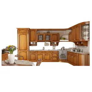 WODE High End Traditional Wooden Kitchen Cupboards With French Style Doors
