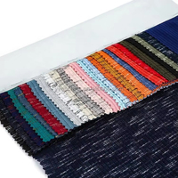 Tissu tricoté côtelé 4x3 en polyester, rayonne et élasthanne, teint en masse, coloré et doux, pour pulls, vente en gros