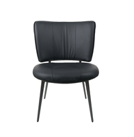 Chaise de salle à manger moderne en cuir, disponible en blanc/marron/noir, chaise de négociation de luxe avec dossier confortable pour la maison
