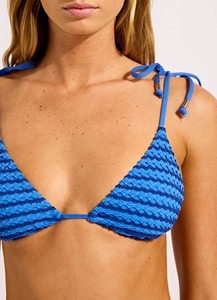 Fabricante OEM de Bikinis Personalizados, Conjunto de Bikini de Dos Piezas con Tirantes Cruzados y Rayas de Malla Repreve, Traje de Baño Elástico y Suave con Lazos Ajustables para la <span class=keywords><strong>Playa</strong></span> - Product Image 4