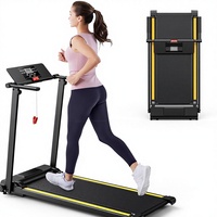Poste de travail électrique mécanique avec tapis de course et bureau debout, pliable, en acier, design compact, pour bureau à domicile, sans test de fréquence cardiaque