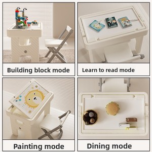 Mesa <span class=keywords><strong>de</strong></span> Bloques <span class=keywords><strong>de</strong></span> Construcción Plegable Multifuncional con Temática Deportiva para Edades <span class=keywords><strong>de</strong></span> 0 a 3 Meses, Plástico, No Requiere Ensamblaje - Product Image 4