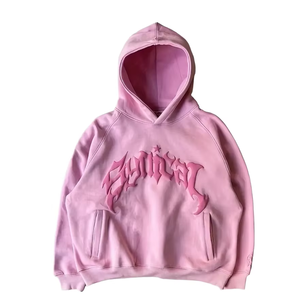 Tela de rizo con capucha de algodón pesado, estampado DTG personalizado, bordado, bolsillo transpirable, conjunto de sudadera, Sudadera con capucha Unisex - Product Image 1