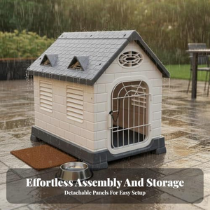 Casa para Perros de Plástico Sólido Ecológica y Económica en Oferta, Casa para Mascotas de Lujo para Exteriores - Product Image 3