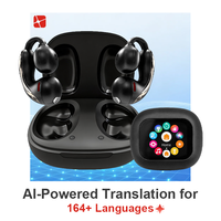 Audífonos de Traducción IA con Clip Abierto para la Oreja, Auriculares Inalámbricos, Traductor en Tiempo Real, Más de 200 Idiomas, Pantalla Digital, Resistencia al Agua IPX5
