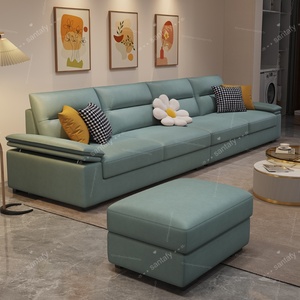 Nouveau style de canapé en L avec accoudoirs réglables, pieds en bois massif, design moderne pour petits appartements, ensemble de chaise longue - Product Image 4