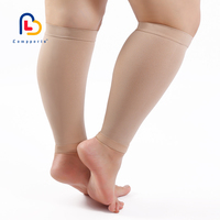 Chaussettes de compression unisexes sans pied 23-32mmHg attelles tricotées sous pression pour gonfler les varices du mollet