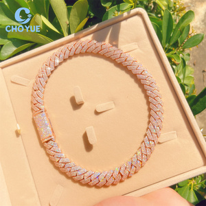สร้อยคอฮิปฮอปแบบ Cuban Link ขนาด 15 มม. ประดับเพชร VVS Moissanite เงินแท้ 925 สไตล์ฮิปฮอป - Product Image 2